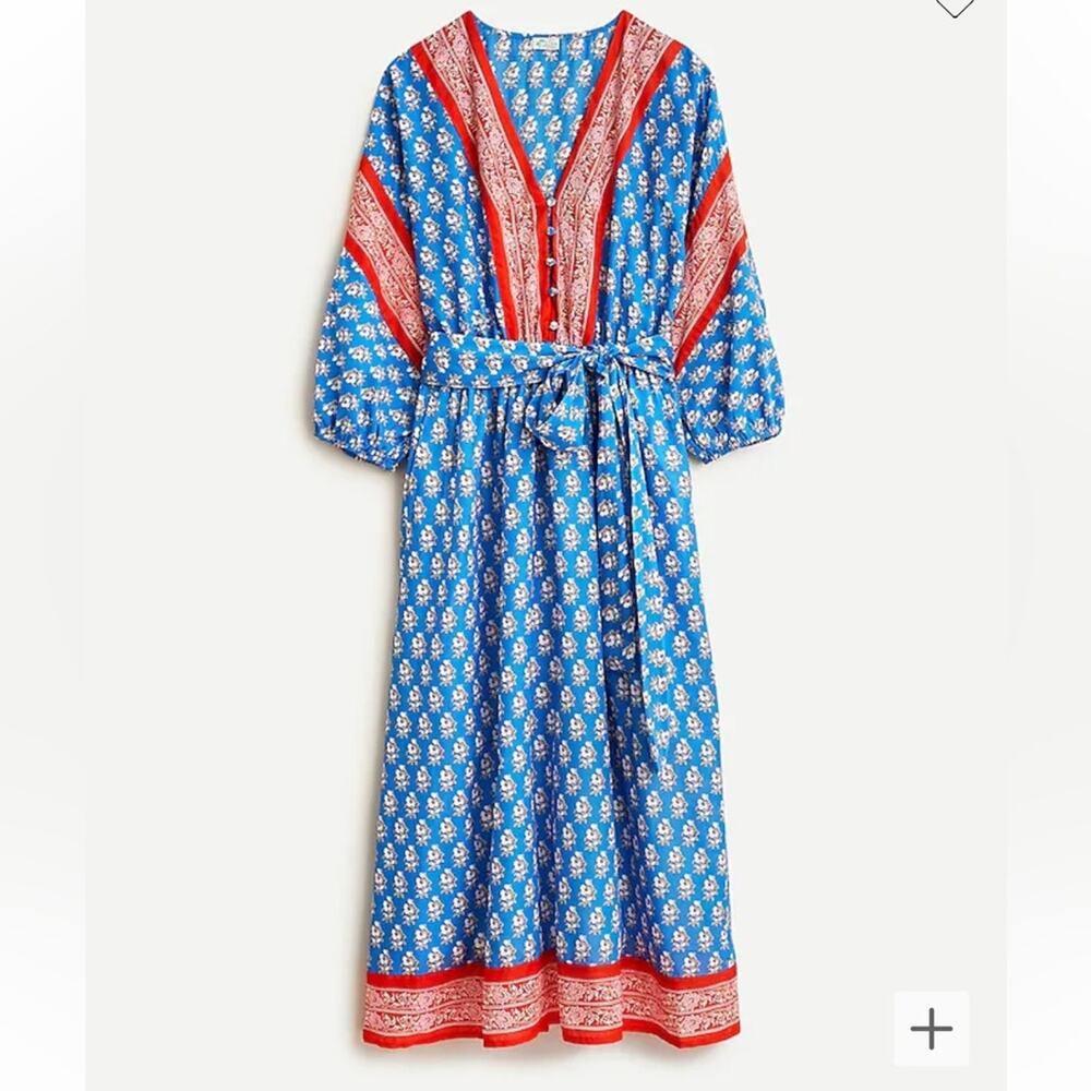 J. Crew Women’s V-Neck Cover-Up Dress in Classic Block Print - Size XXS